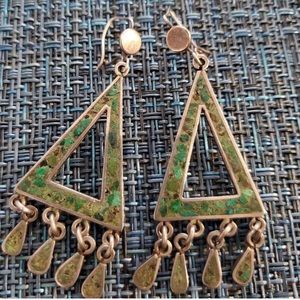 Vintage || geometric turquoise dangling earrings